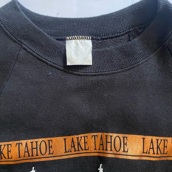 Vintage 90s Keehn Scenes Lake Tahoe Gloss Print Nature Crewneck Sweatshirt - Picture 6 of 6